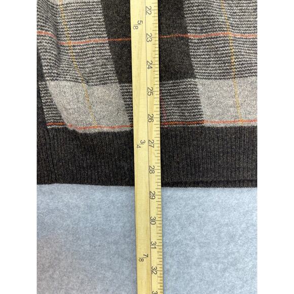 Brooks‎ Brothers Scottish Lambswool Sweater Mens XL Brown Plain V Neck Pullover - Picture 7 of 9